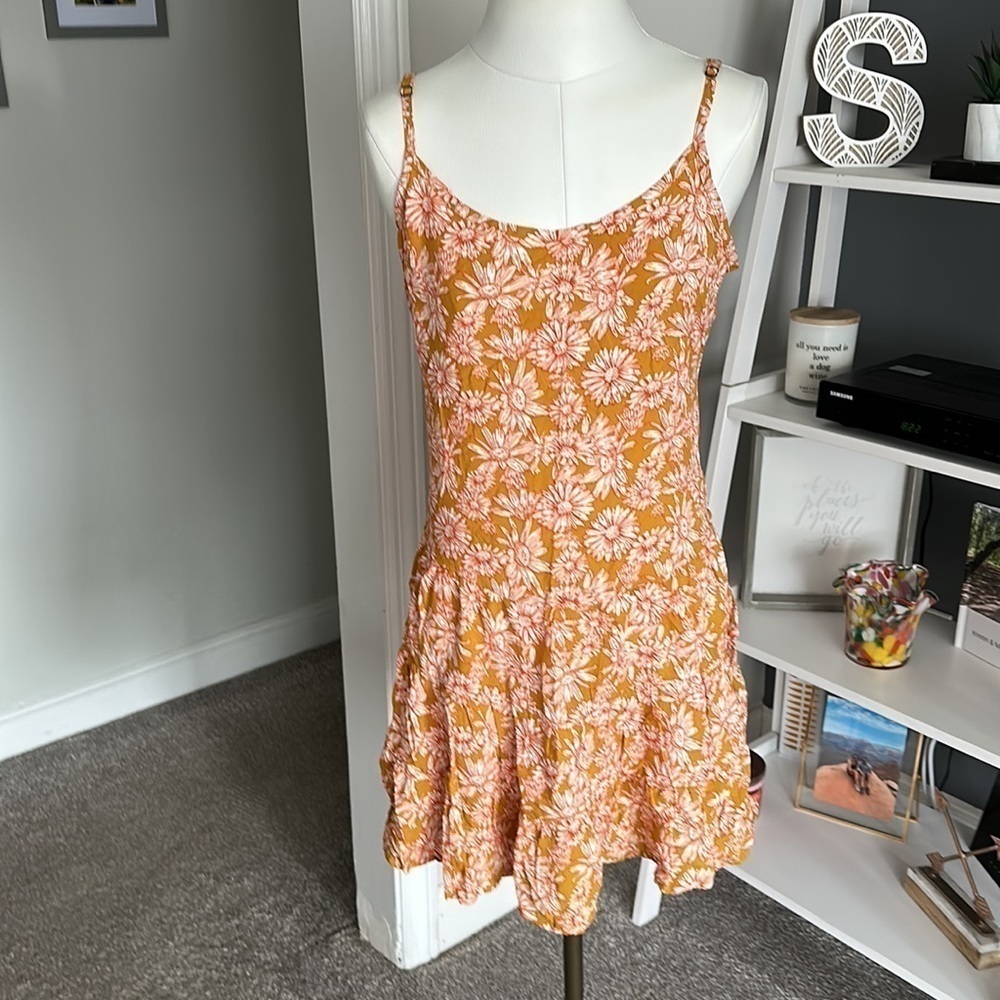FLORAL Print Sleeveless Dropwaist Trapeze Dress